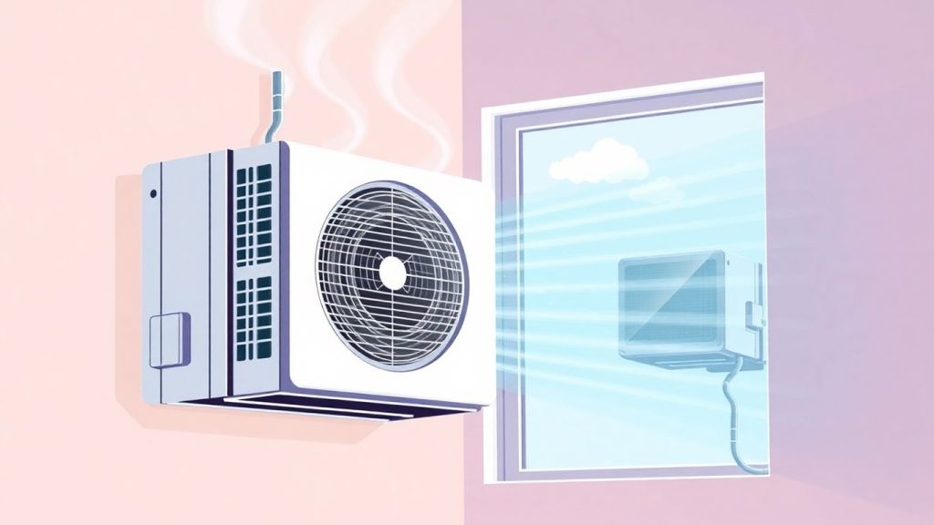 Split Klimaanlage an einer Wand montiert.