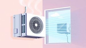 Split Klimaanlage an einer Wand montiert.