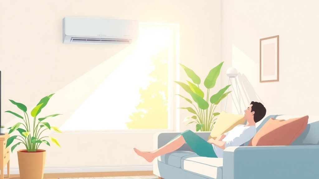 Moderne Klimaanlage im Wohnzimmer für besseres Raumklima.