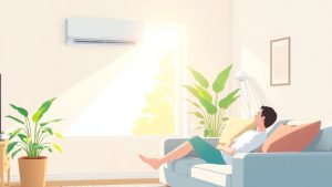Moderne Klimaanlage im Wohnzimmer für besseres Raumklima.