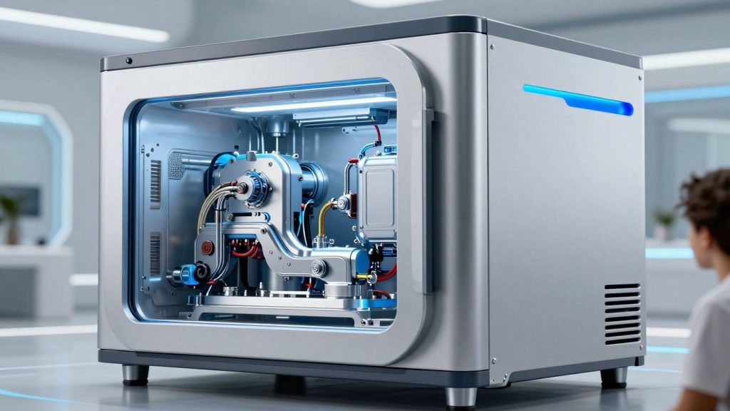 Futuristische Kühltechnik mit blauen Akzenten